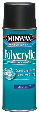 Minwax Polycrylic 366660000 Protective Finish, Matte, Liquid, 11.5 oz, Aerosol Can
